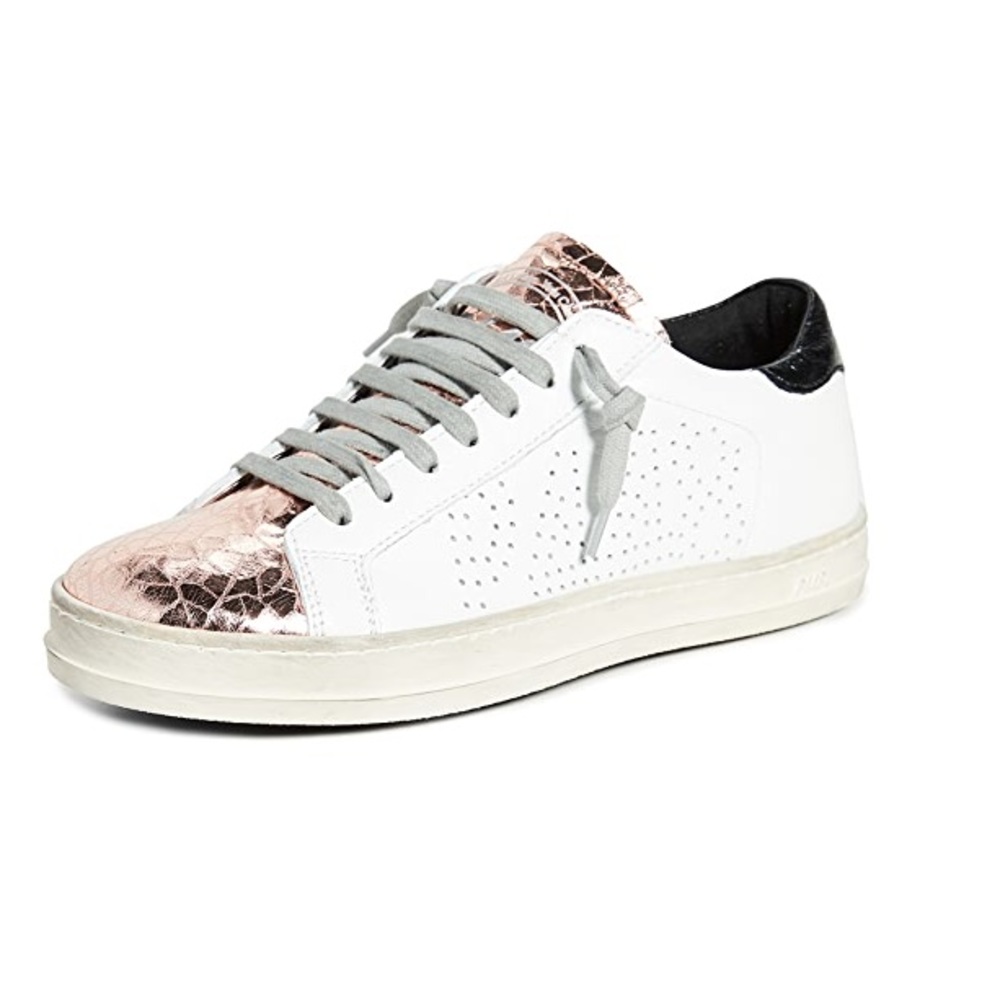 White John Sneaker with Rose Gold sz 7